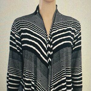 UBU Escape Women 'sCardigan Striped Large Top 3/4 Sleeve Open Front Lightweight